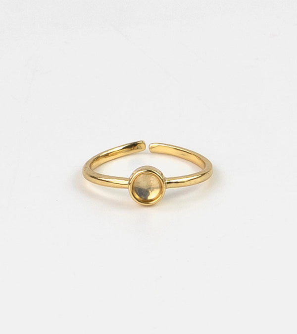 Gemstone Adjustable Ring Gold