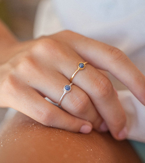 Gemstone Adjustable Ring Gold