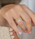 Layered Deep Wave Ring Silver