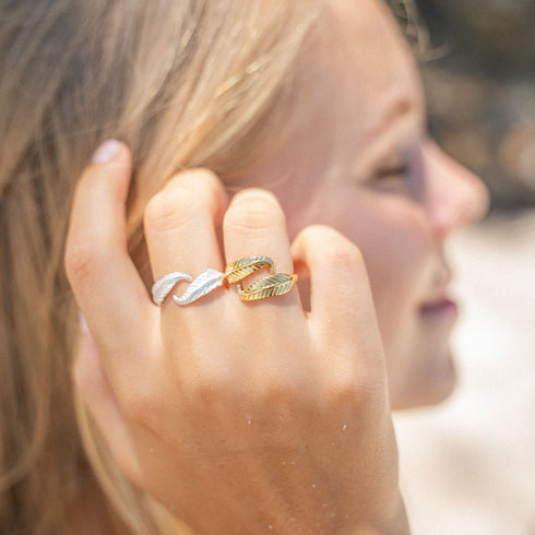 Bocca Feather Ring Gold