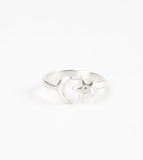 MOON AND STAR ADJUSTABLE RING