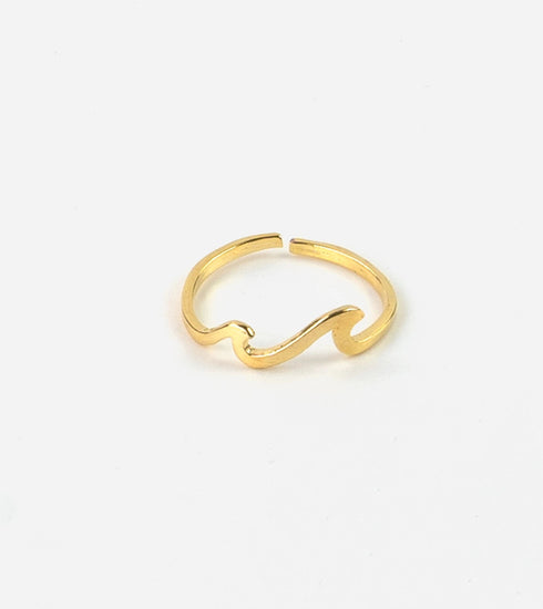 Surfer Girl Double Wave Ring GOLD