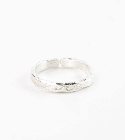 Flow With It Engraved Wave Ring Silver