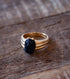 Black scarab pinky ring gold