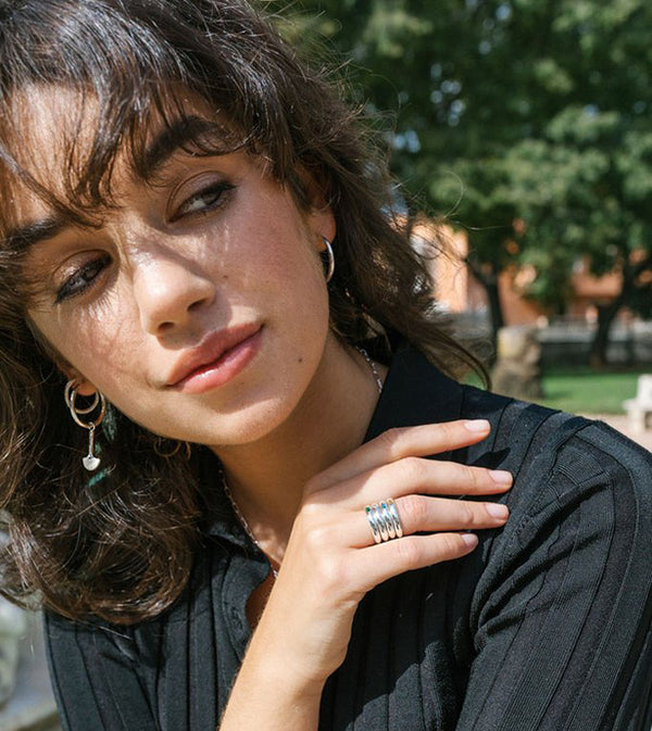 Citrine Pebble ring silver