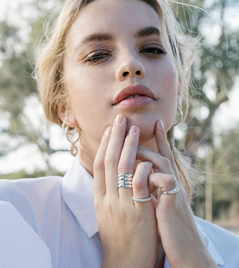 Citrine Pebble ring silver