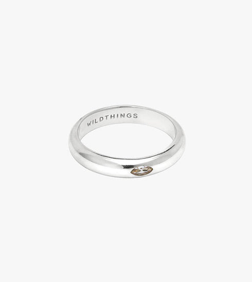 Zirconia Pebble ring silver