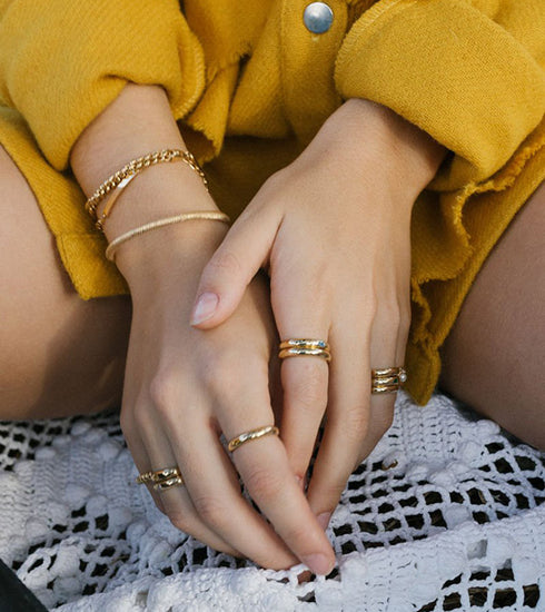 Zirconia Pebble ring gold