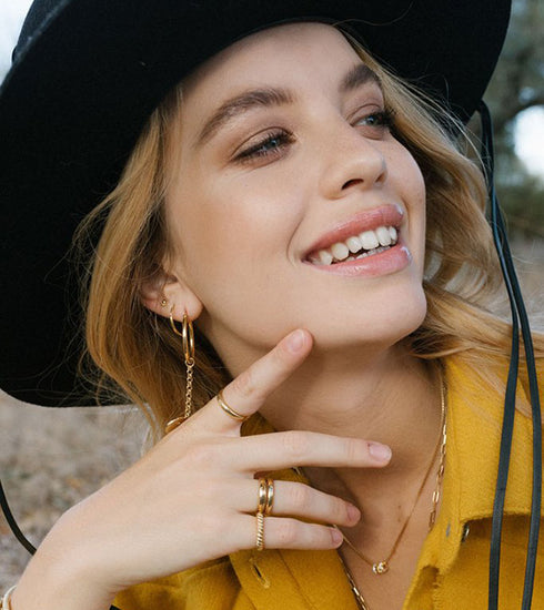 Zirconia Pebble ring gold