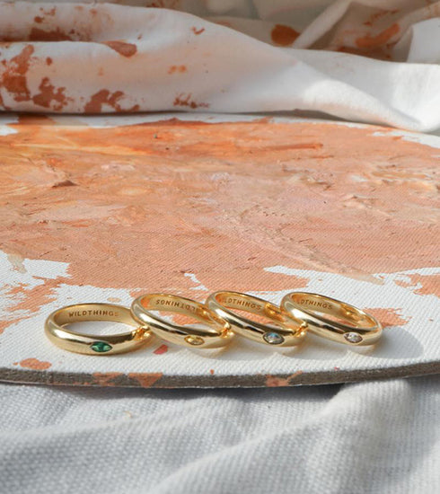 Zirconia Pebble ring gold