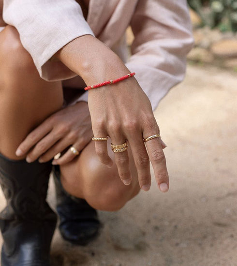 Zirconia Pebble ring gold