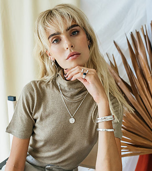 Black scarab pinky ring silver