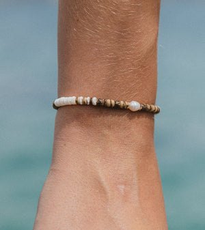 Kauai Puka Shell and Pearl Bracelet