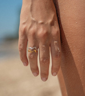 Surfer Girl Double Wave Ring GOLD
