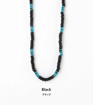 Black coconut with turquoise necklace