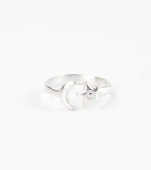 MOON AND STAR ADJUSTABLE RING