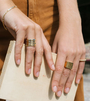 Zirconia Pebble ring gold