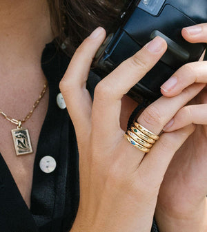 Zirconia Pebble ring gold