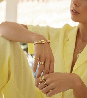 Citrine Pebble ring gold
