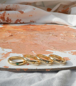 Citrine Pebble ring gold